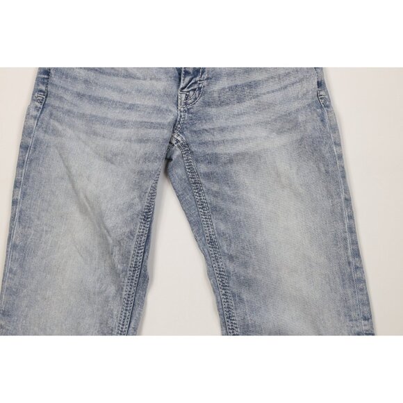 Buckle BKE Mens 28x34 Thick Stitch Stretch Jake Bootcut Denim Jeans Acid Wash - Picture 3 of 14